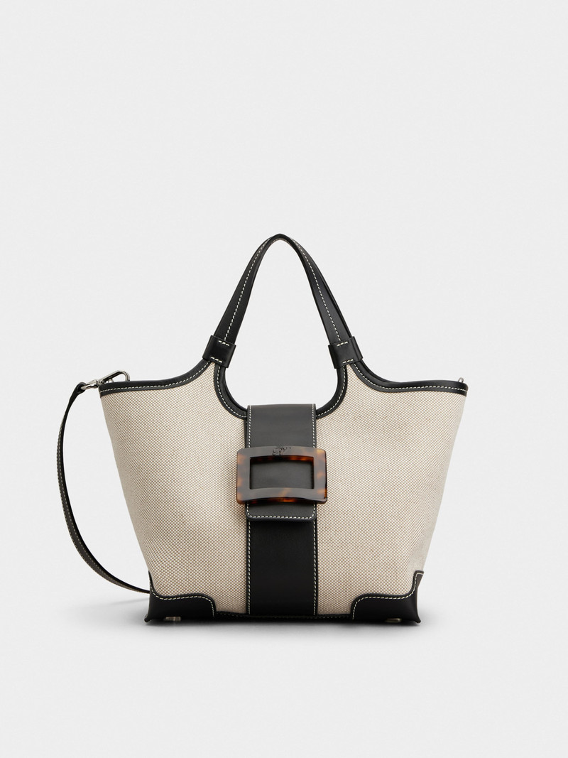 Belle Vivier Mini Shopping Bag in canvas 1