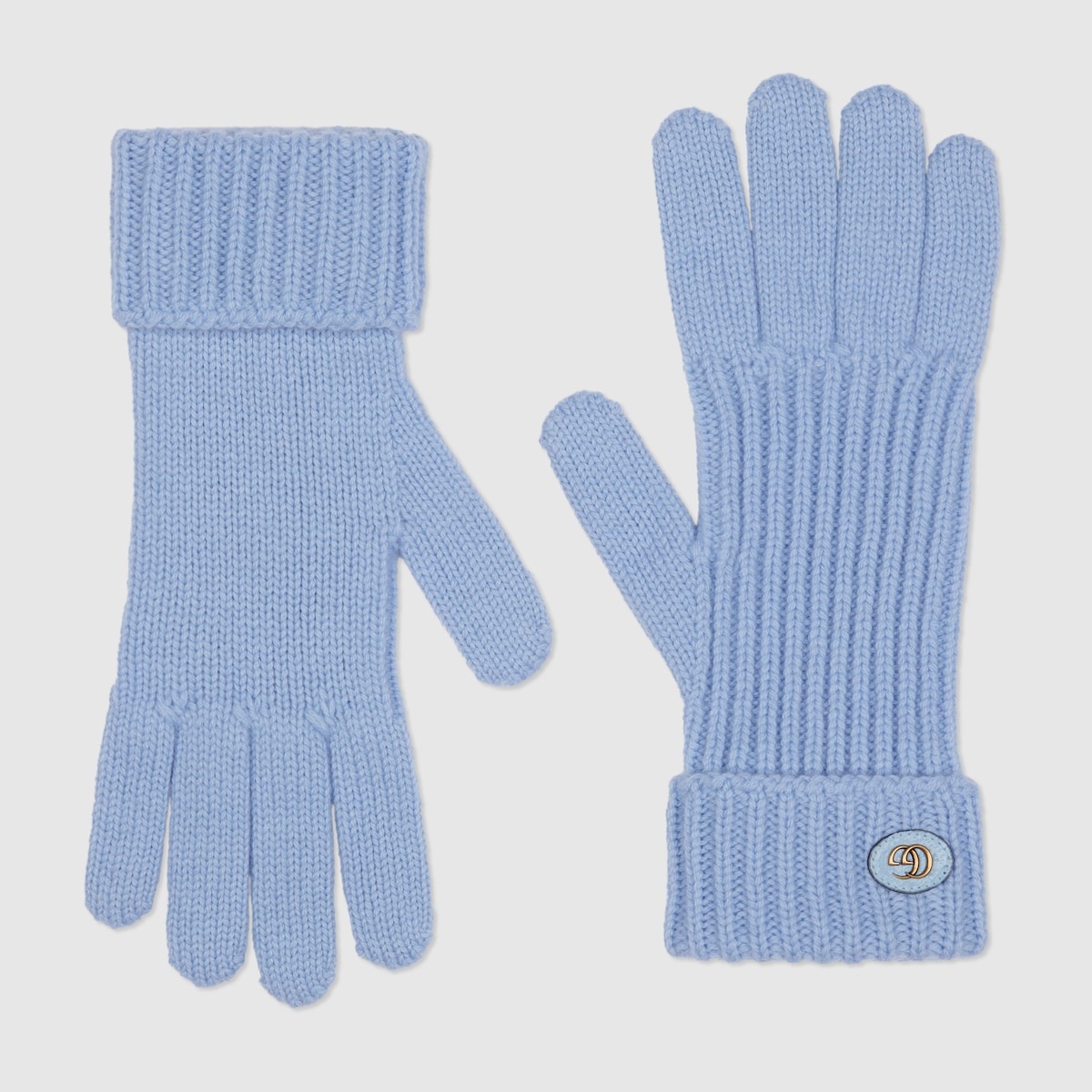 Wool cashmere gloves with Double G - 1