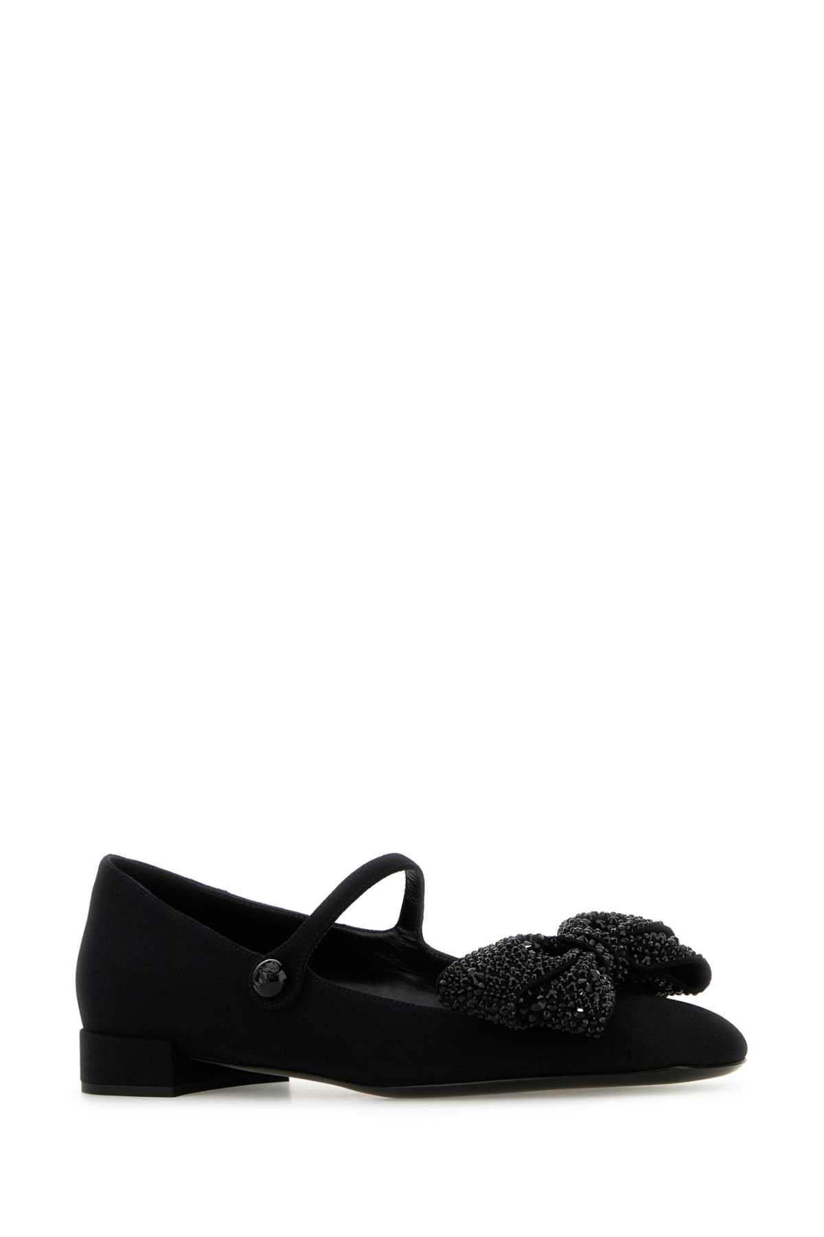 Valentino Garavani Women Black Fabric Ballerinas - 2