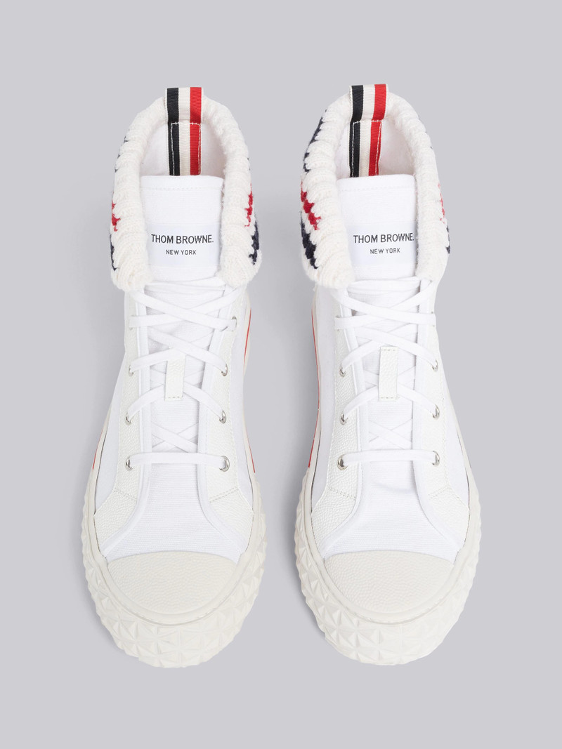 Canvas Knit Cuff Collegiate High Top 4