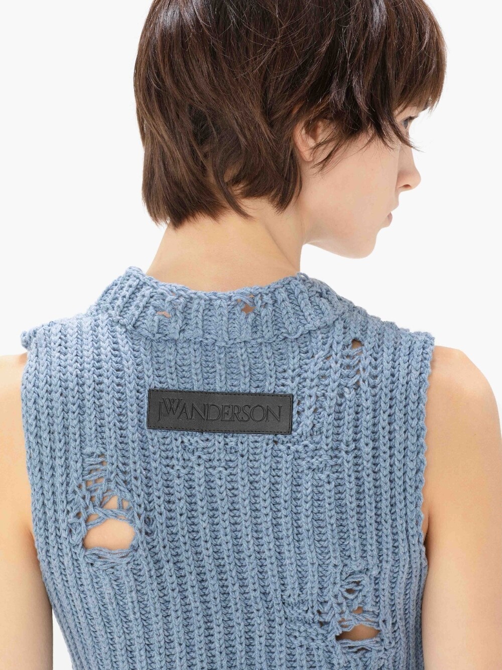 DISTRESSED CROPPED SLEEVELESS VEST - 5