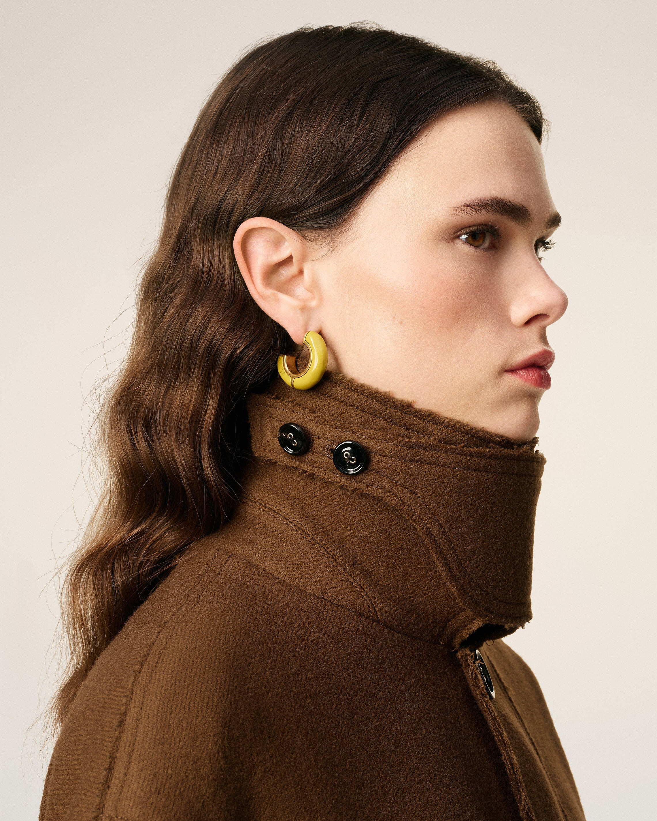 BROWN WOOL BELTED MAC - 4