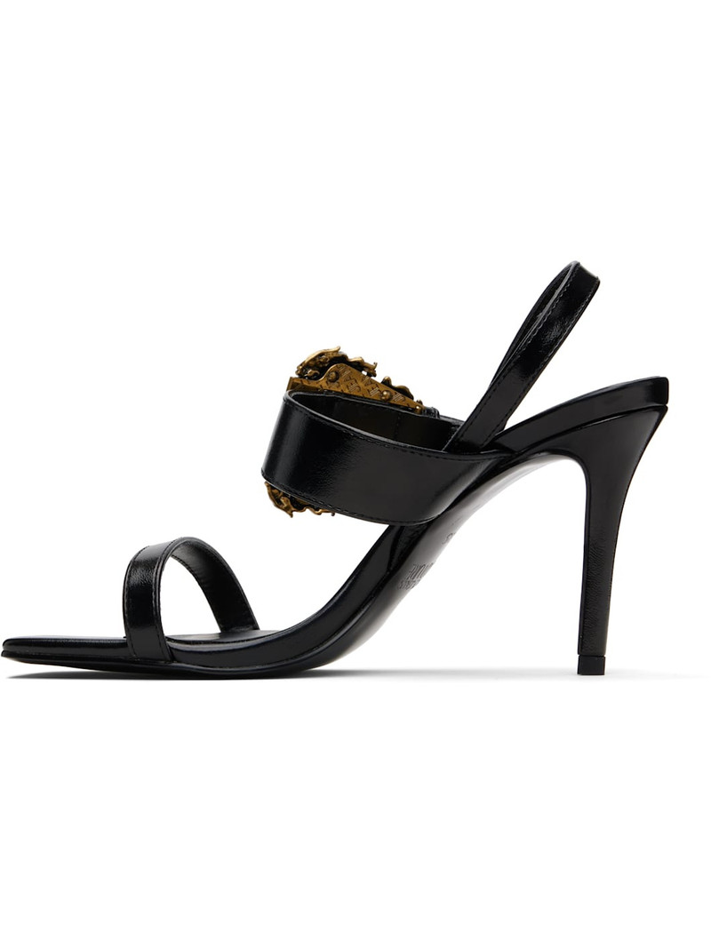VERSACE JEANS COUTURE Black Baroque Buckle Emily Sandals outlook