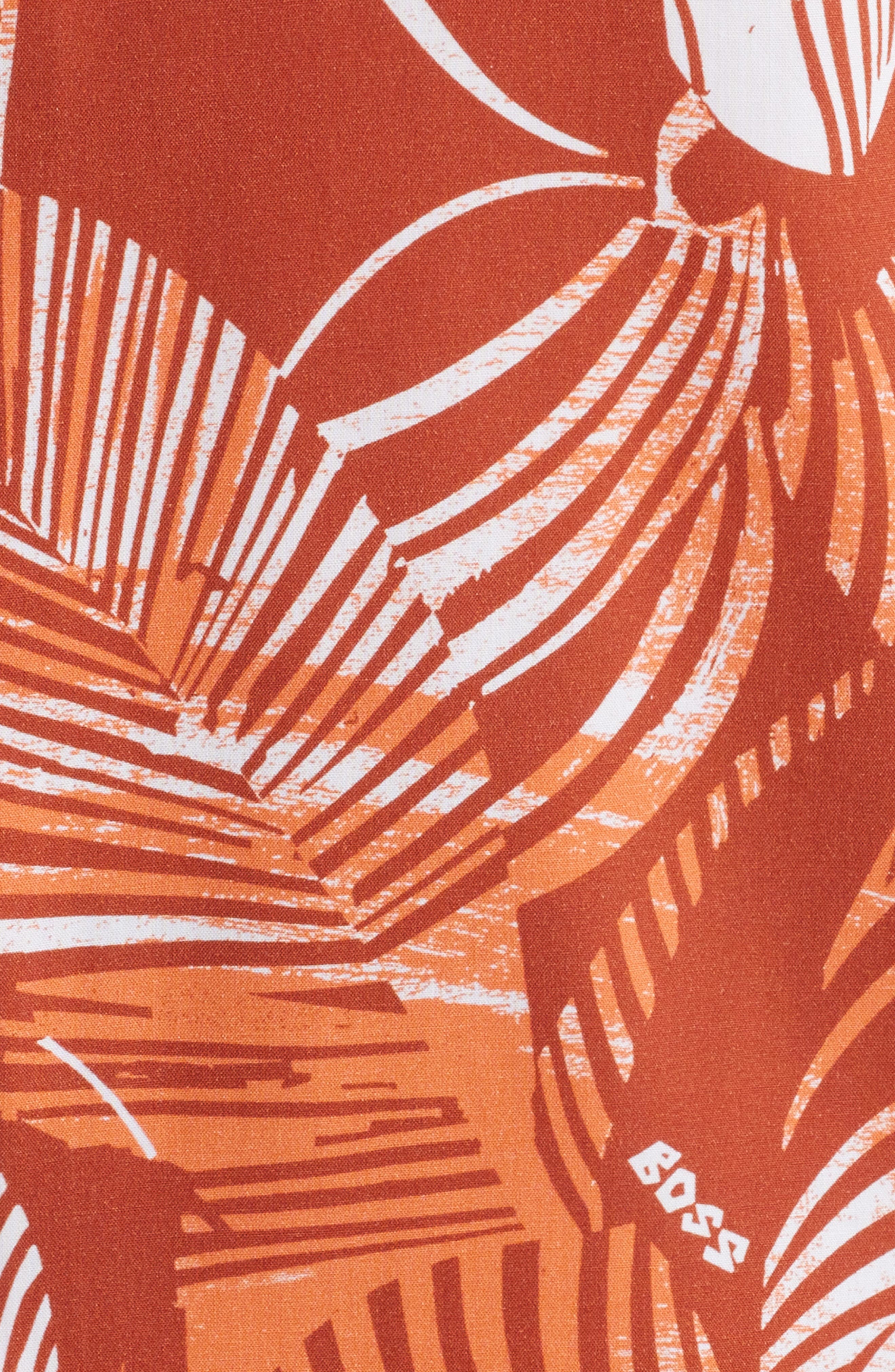 BOSS Beach Camp Shirt in Bright Orange at Nordstrom - 6