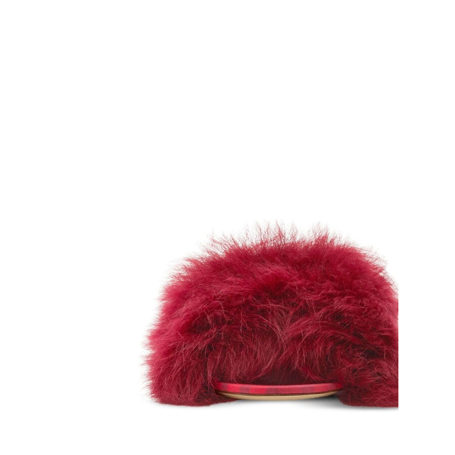 Burberryminnie 65MM Heel Open-Toe Shearling Sandals - 2