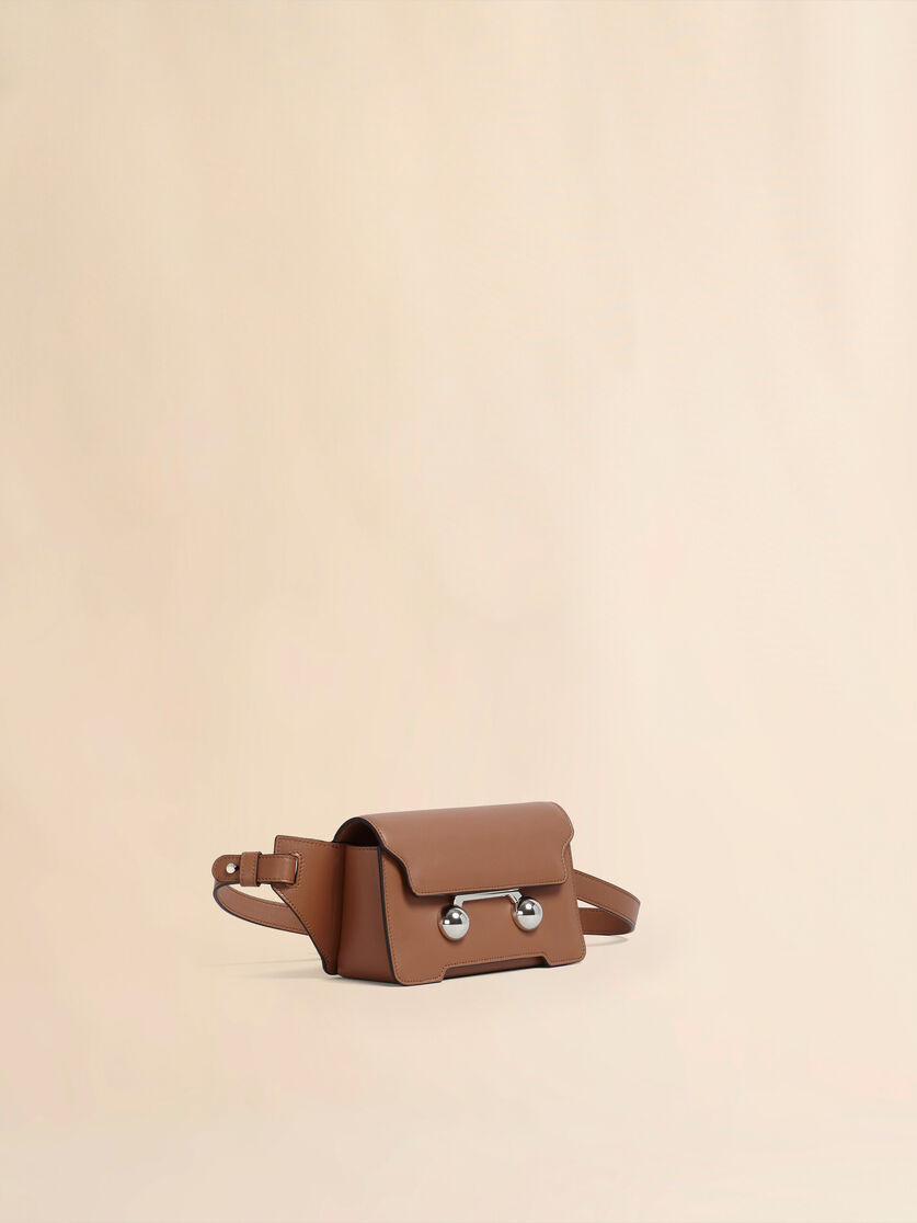 BROWN LEATHER TRUNKAROO CROSSBODY BAG - 5