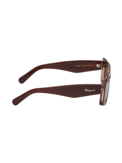 FERRAGAMO Brown Rectangular Sunglasses outlook
