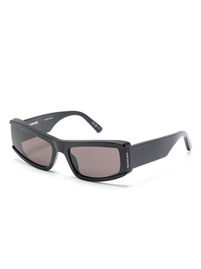 BALENCIAGA logo-print square-frame sunglasses outlook