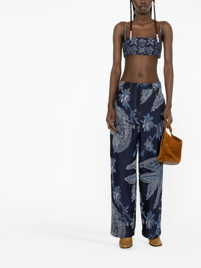 Etro jacquard high-rise straight-leg jeans outlook