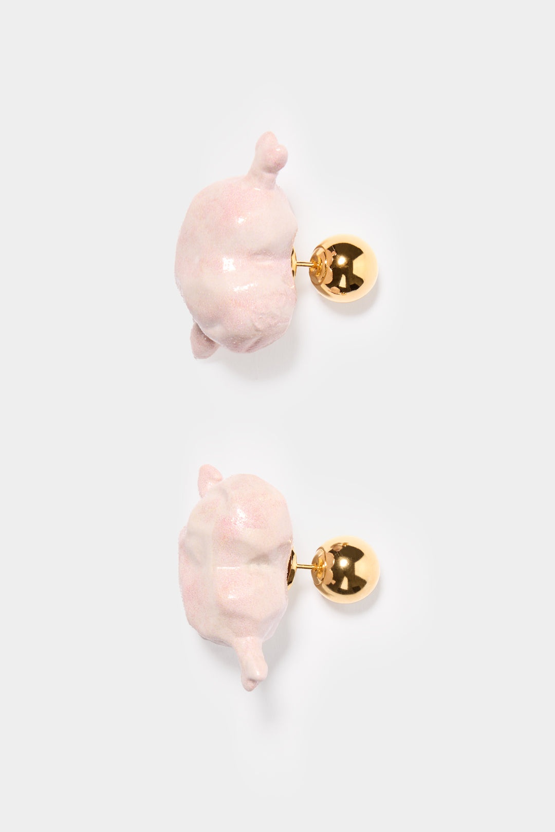 SMALL 'CUORE DI PIETRA' EARRINGS GOLD / shiny pink - 3