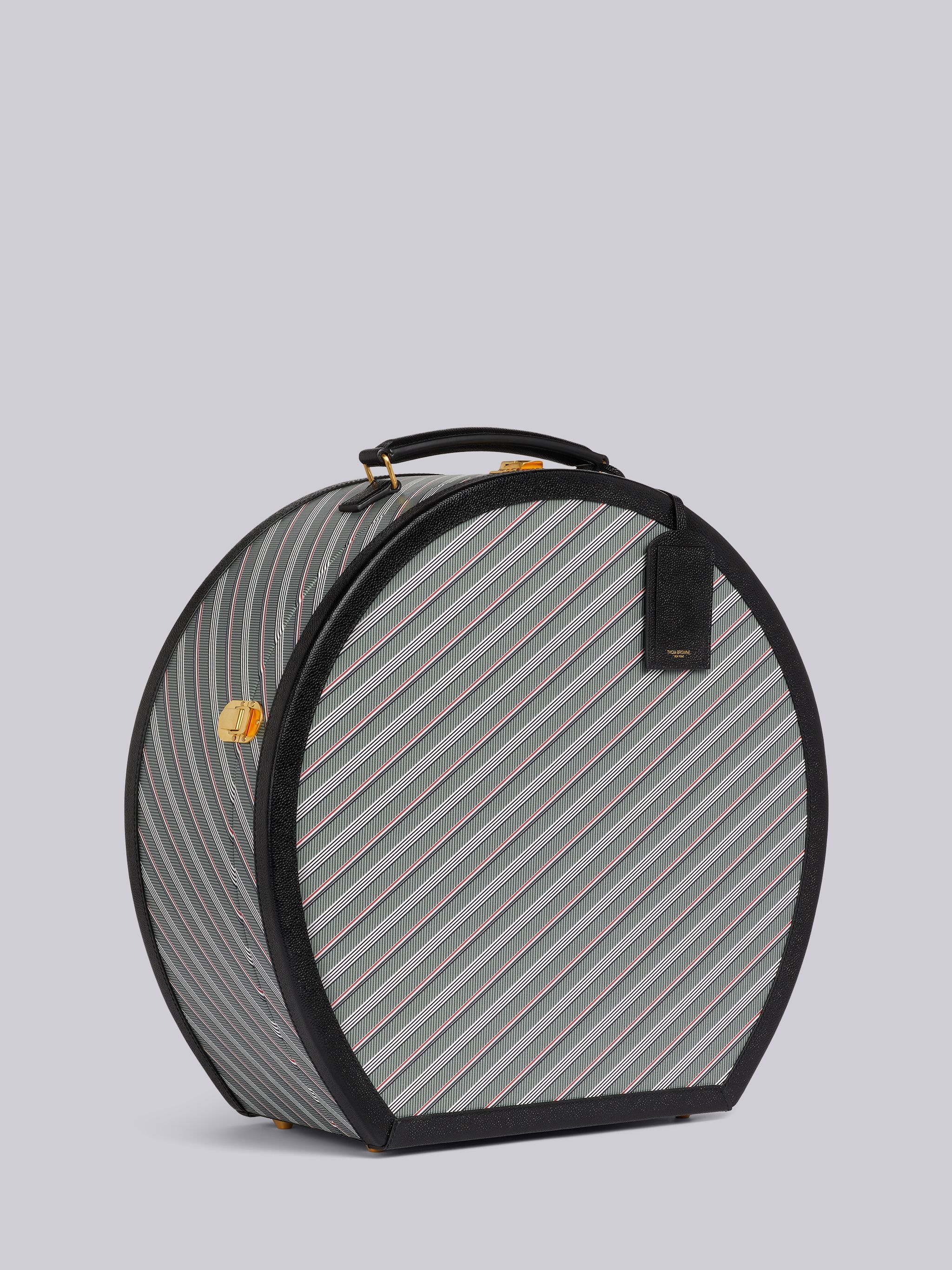 Medium Grey Monogram Coated Canvas Leather Frame Hat Box - 3