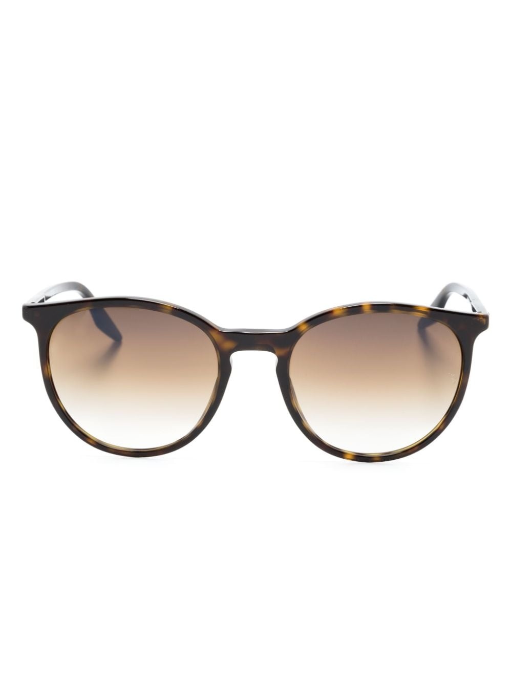 tortoiseshell-effect round-frame sunglasses - 1