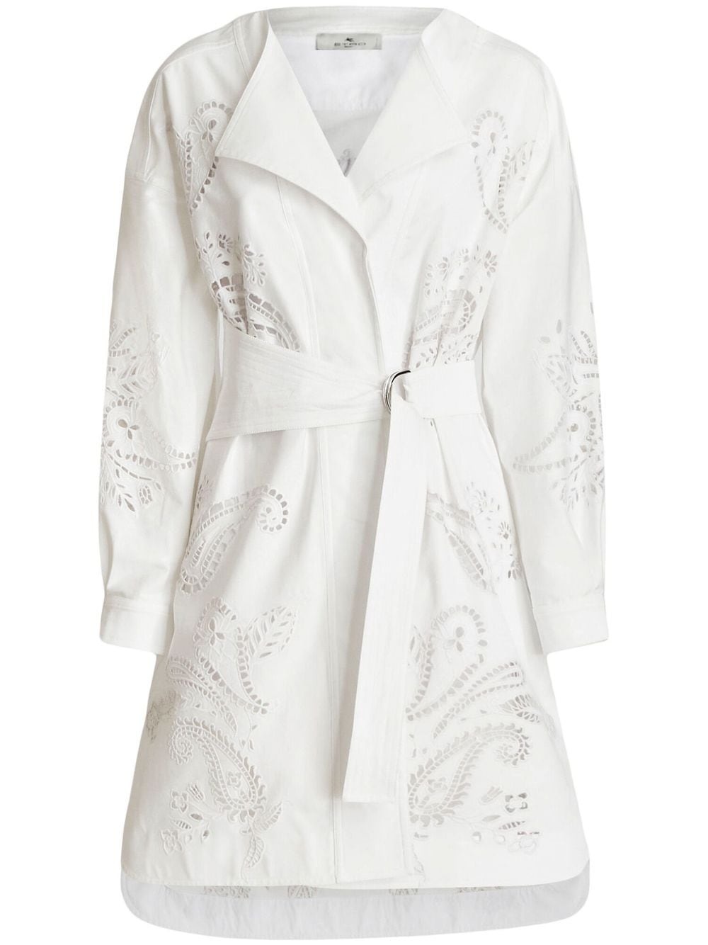 belted broderie anglaise shirtdress - 1