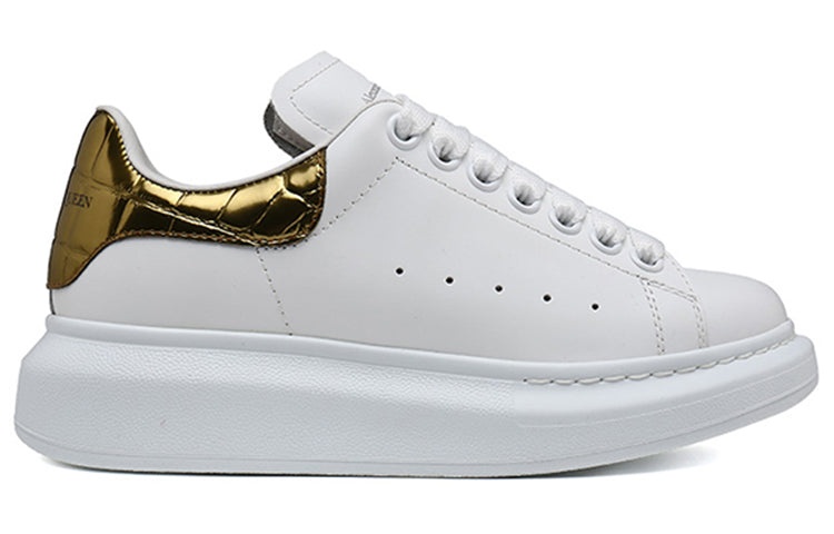 (WMNS) Alexander McQueen Oversized Sneaker 'Gold Crocodile' 553770WHYBQ9075 - 2