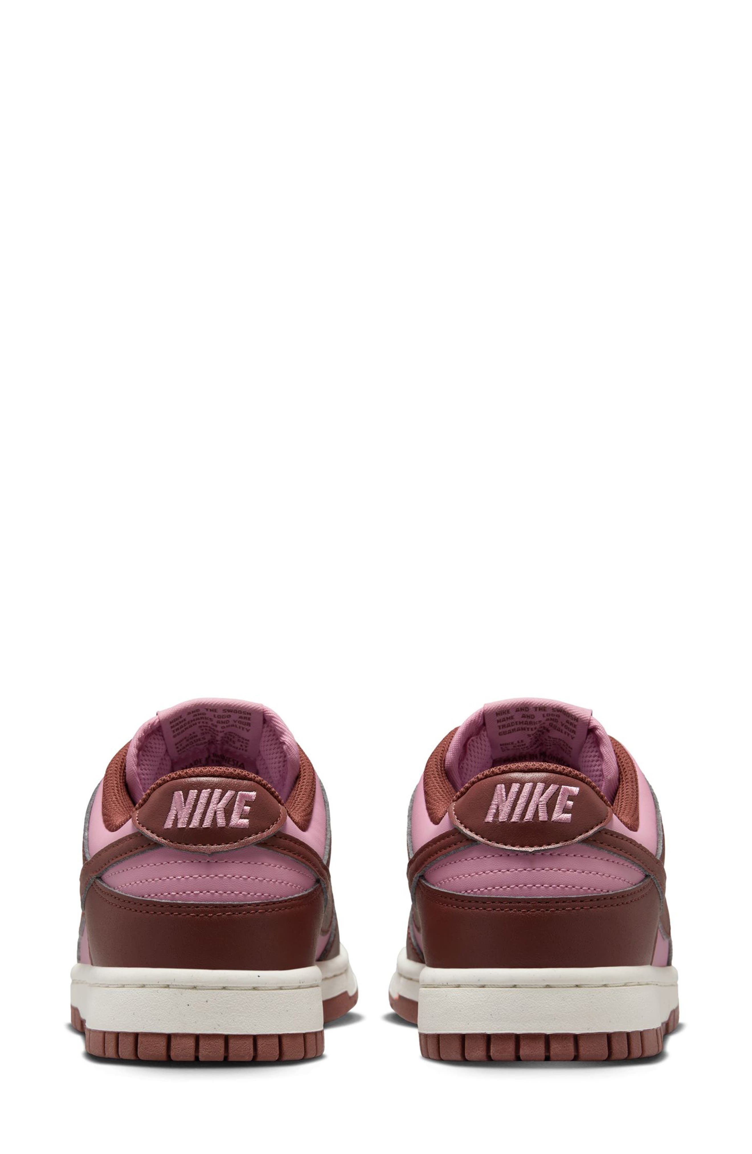 Nike Dunk Low Next Nature Sneaker in White/Pink/Dark Pony at Nordstrom - 5