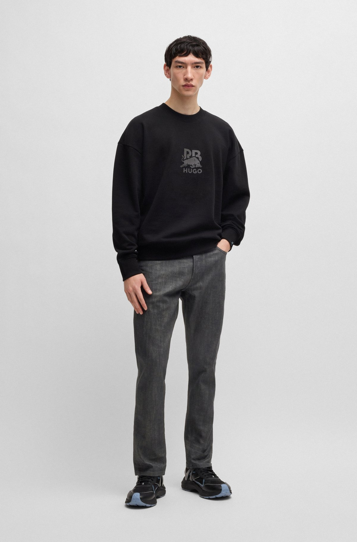 HUGO X RB JEANS IN GRAY STRETCH DENIM - 3