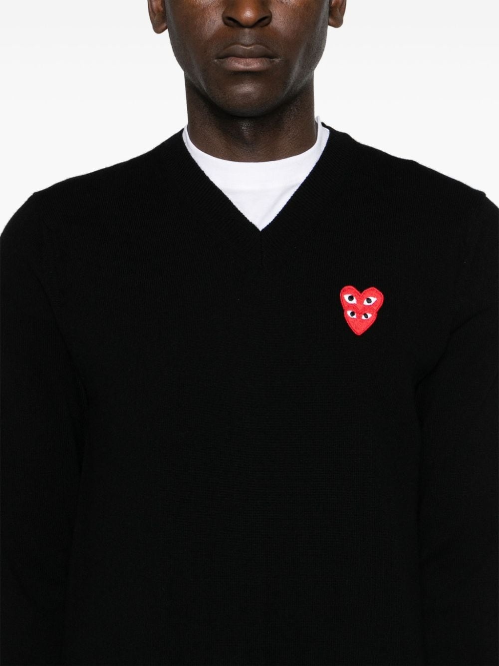 heart-patch wool jumper - 6