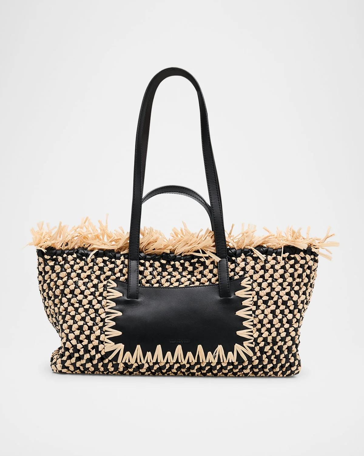 Lali Small Fringed Woven Raffia Tote Bag - 1