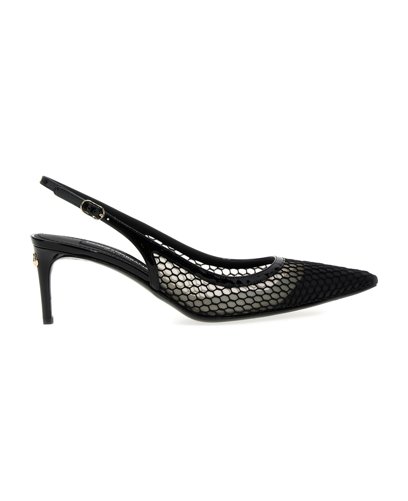 Mesh Slingback Pumps - 1