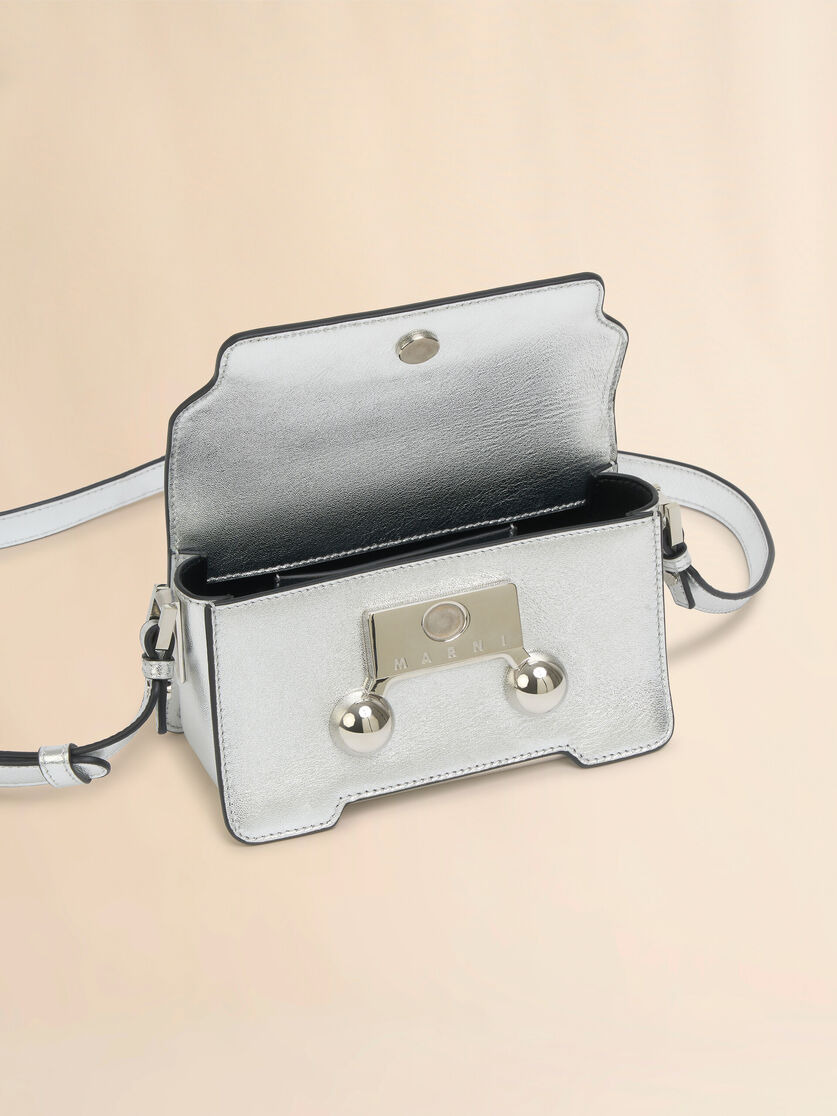 SILVER LEATHER TRUNKAROO MINI SHOULDER BAG - 4