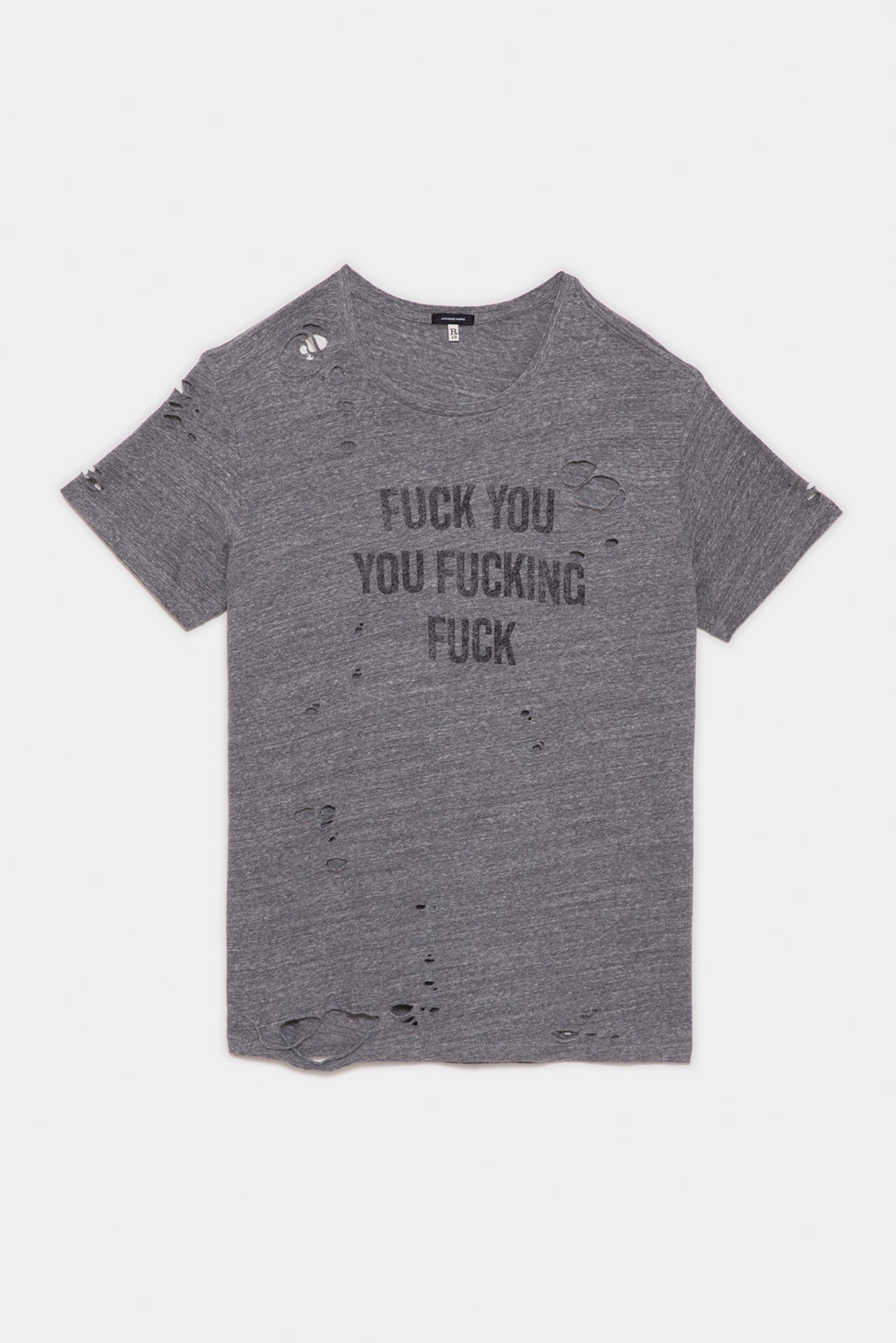 F.U. Ripped Boy T - Heather Grey | R13 Denim Official Site - 4