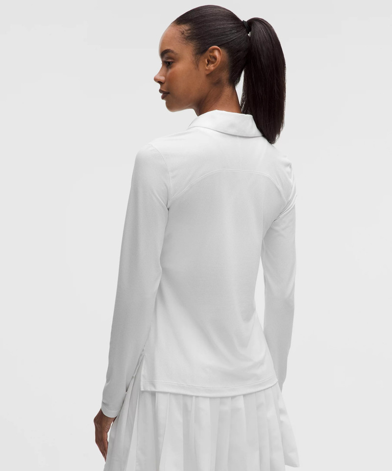 Quick-Dry Long-Sleeve Polo Shirt *Straight Hem 3