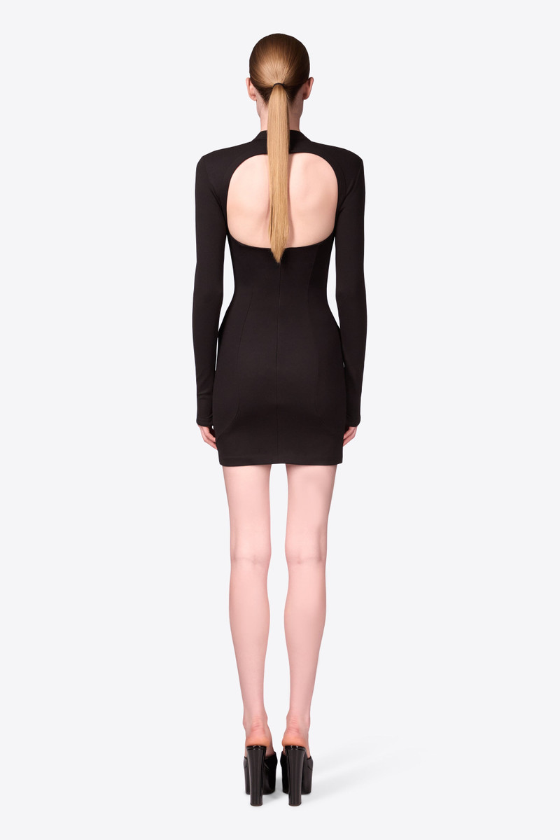 CRYSTAL EMBELLISHED BUSTIER CUP LONG SLEEVE DRESS 5