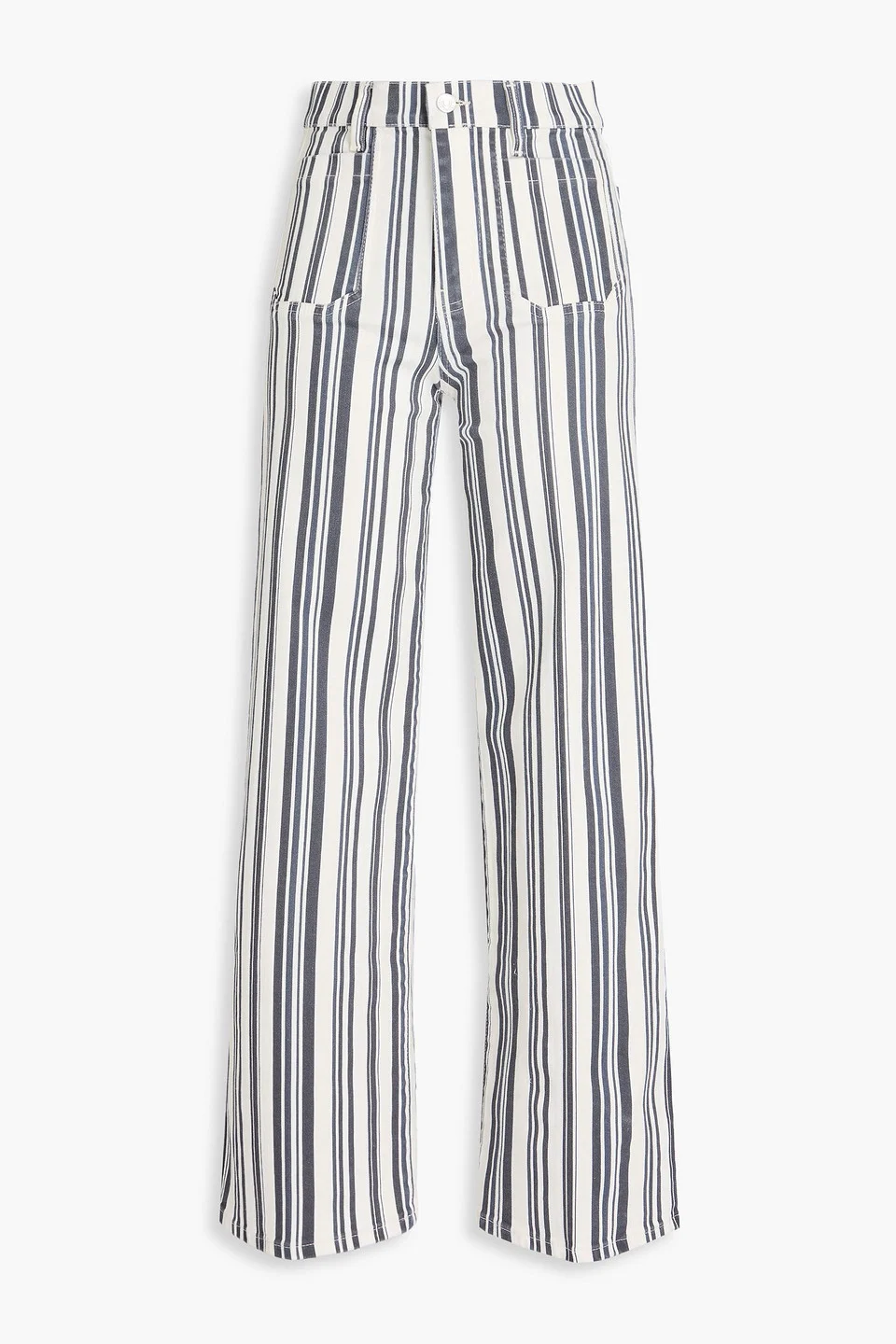 Le Slim Palazzo striped high-rise wide-leg jeans - 1