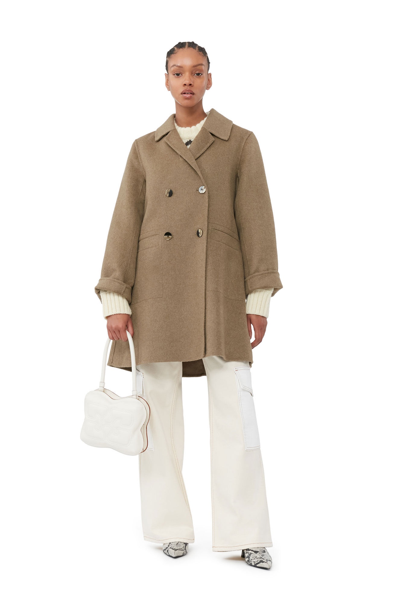 WHITE BUTTERFLY TOP HANDLE BAG 5