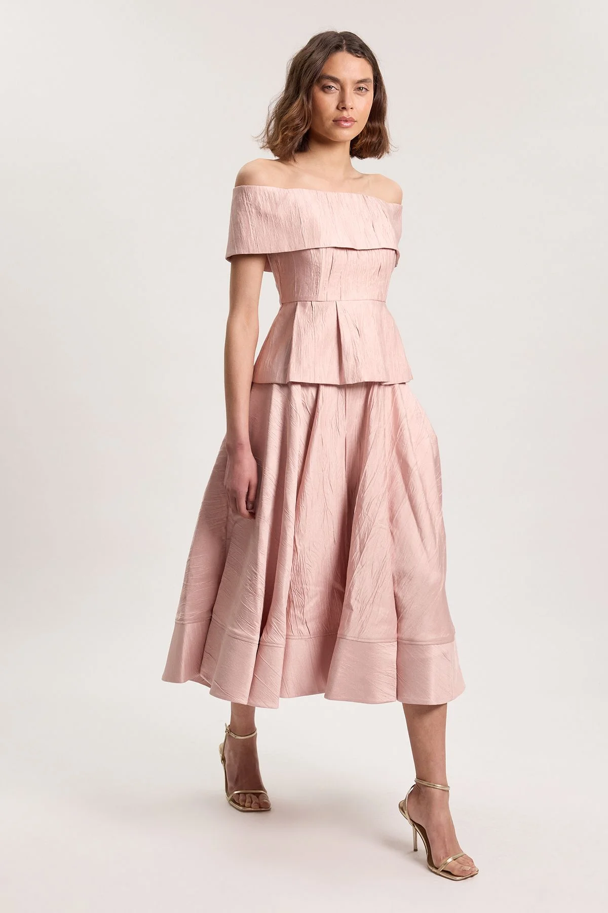 Textured Tailored Twill Full Skirt - 1