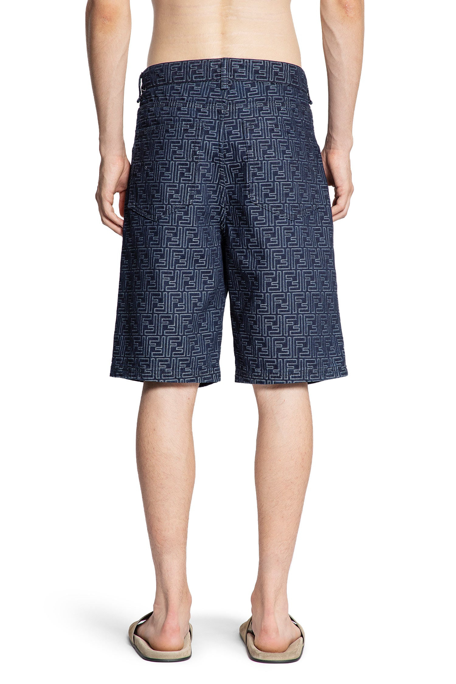 Ff-Jacquard-Denim-5-Pocket-Shorts - 3