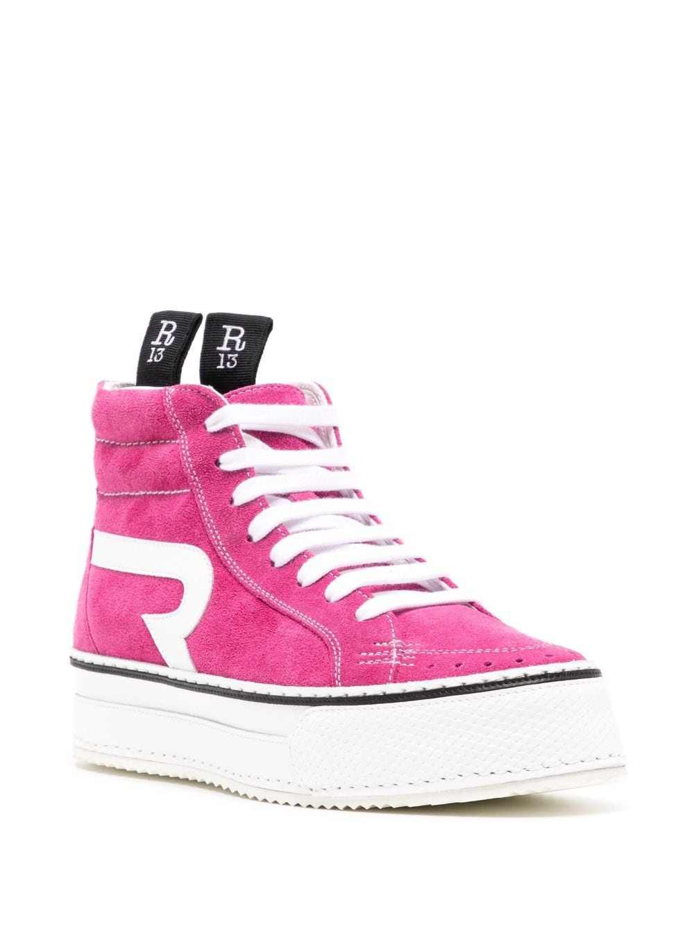 high-top suede sneakers - 2