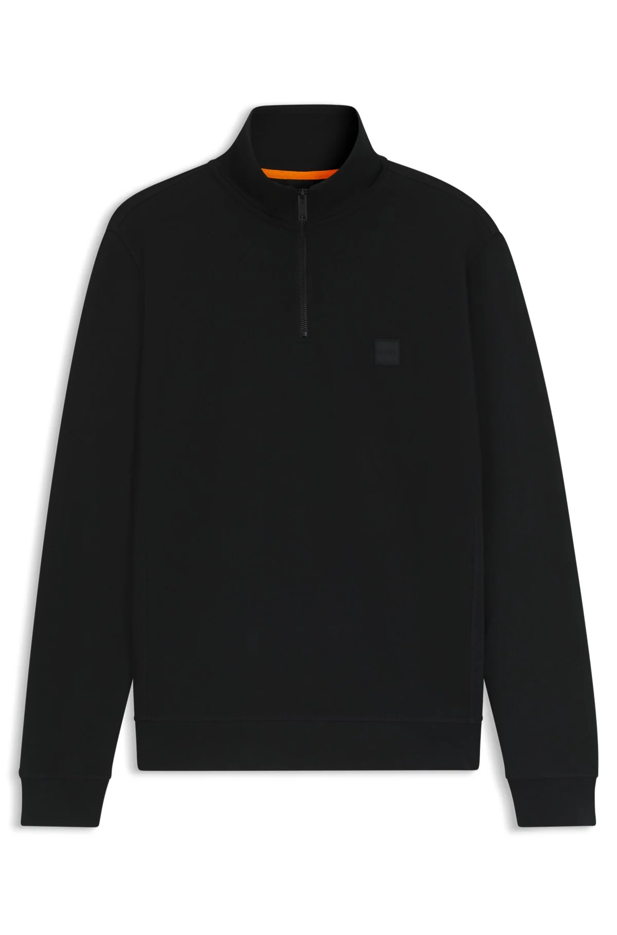 ZIP-NECK SWEATSHIRT IN COTTON TERRY WITH LOGO PATCH - 1