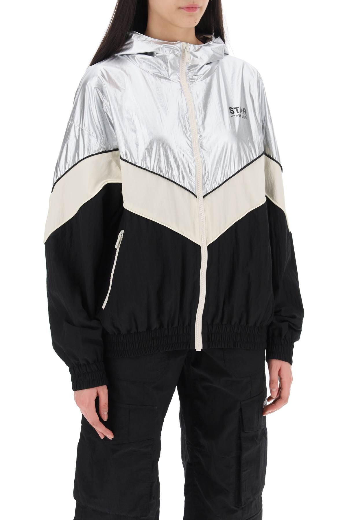 【送料&関税込】Golden  Letizia Casual Jacket In Black Classic Gold Zipper Stylish Biker Motorcycle Lambskin