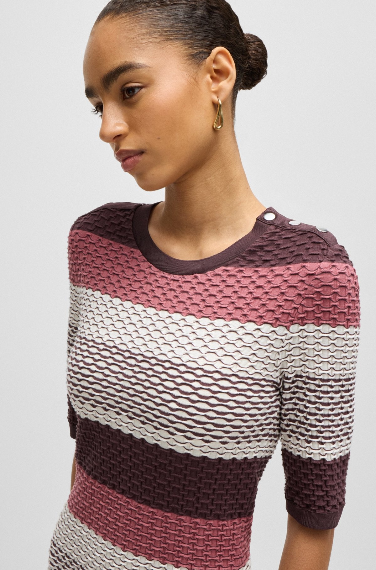 STRUCTURED-STRIPE DRESS IN STRETCH-COTTON JERSEY - 4