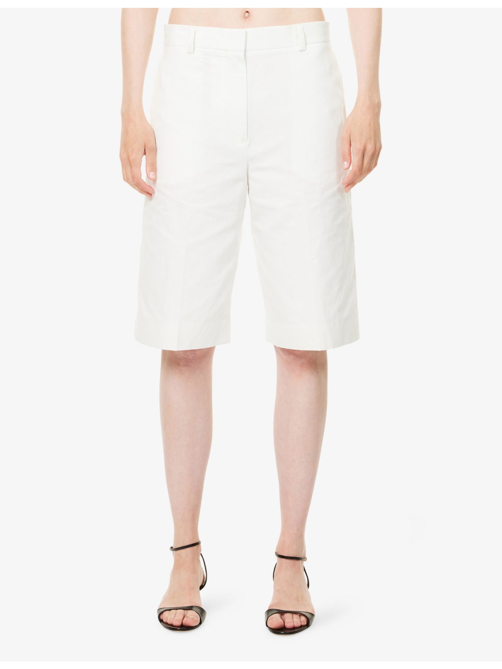 Tailored Straight-Leg Linen-Cotton Shorts - 3