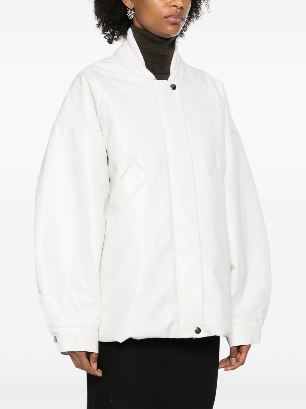 coated padded bomber jacket - 3