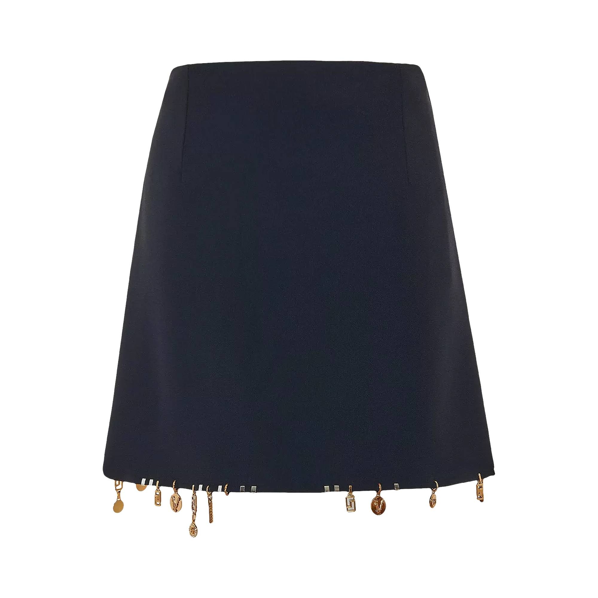 Versace Charm-Embellished Satin Mini Skirt 'Black' - 2