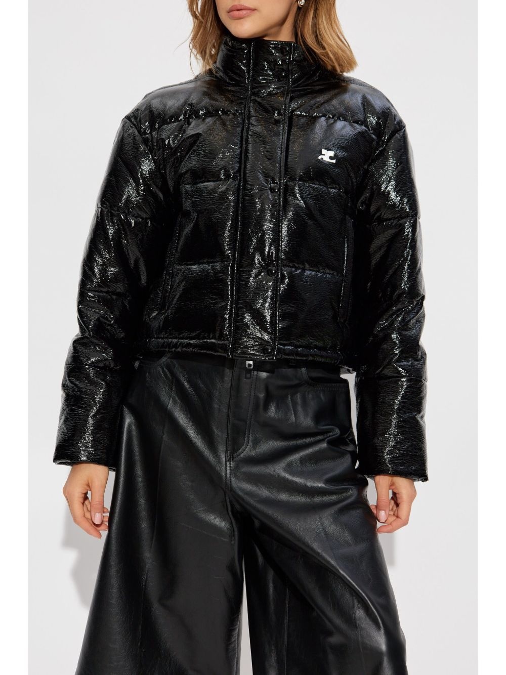 vinyl puffer jacket - 3