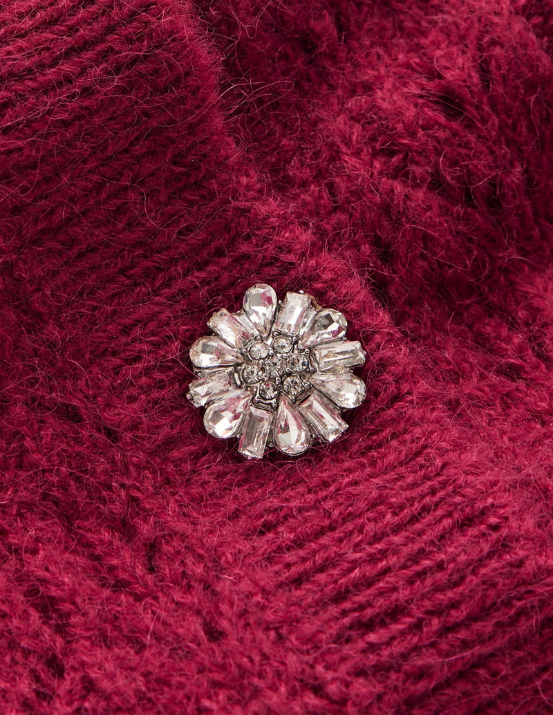 Jewel Button Cardigan-Ruby Red 1