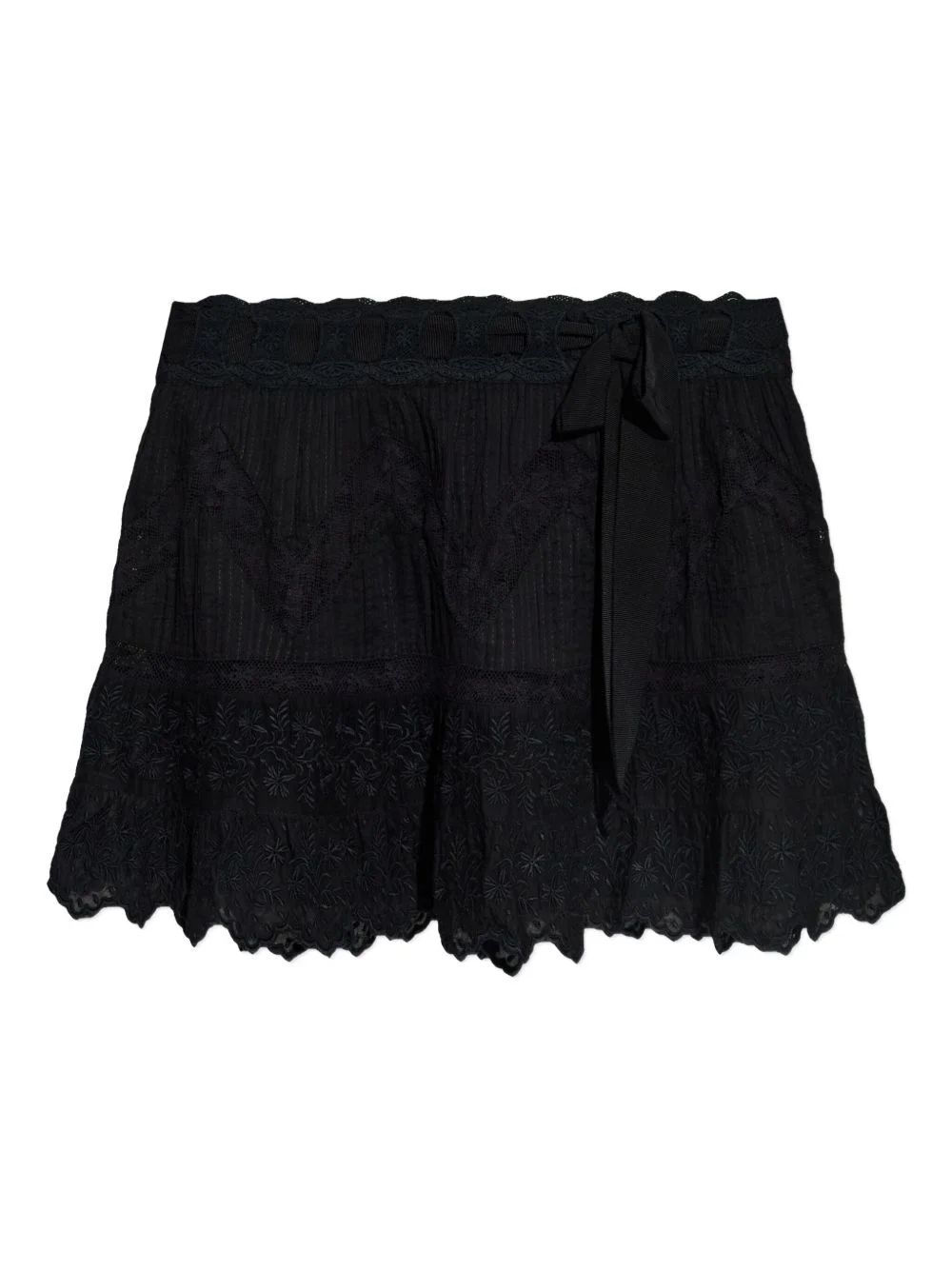 embroidered ruffled skirt - 1