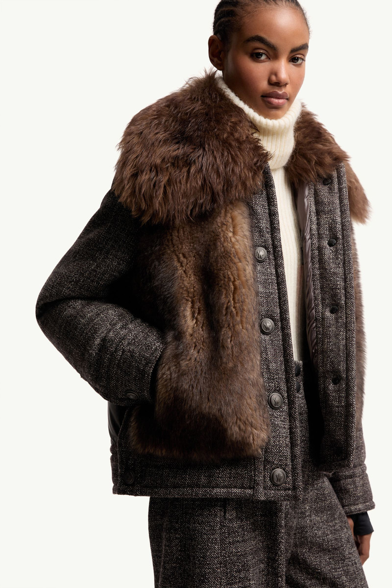 Faite Shearling & Wool Short Down Jacket 7