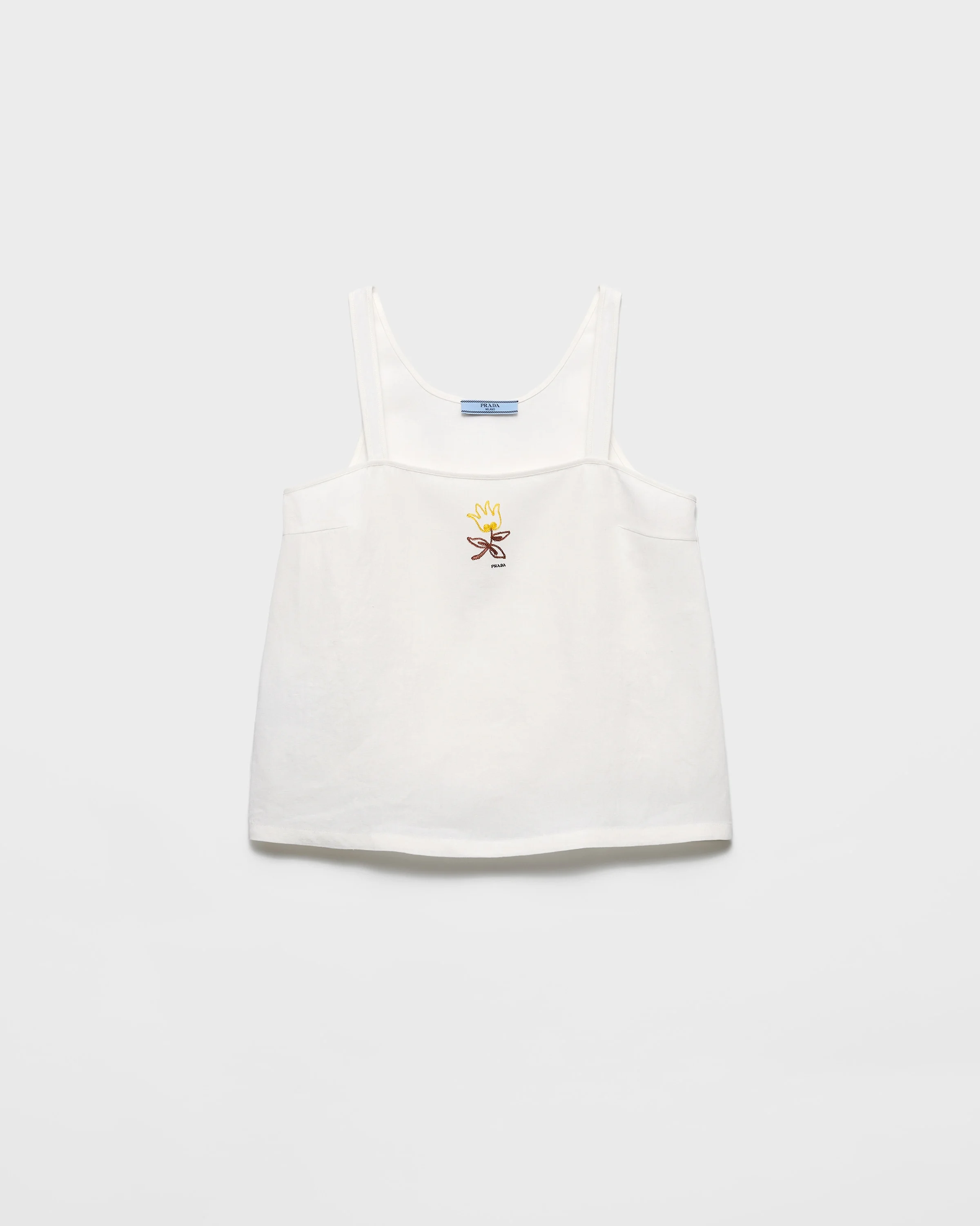 Embroidered linen top - 1