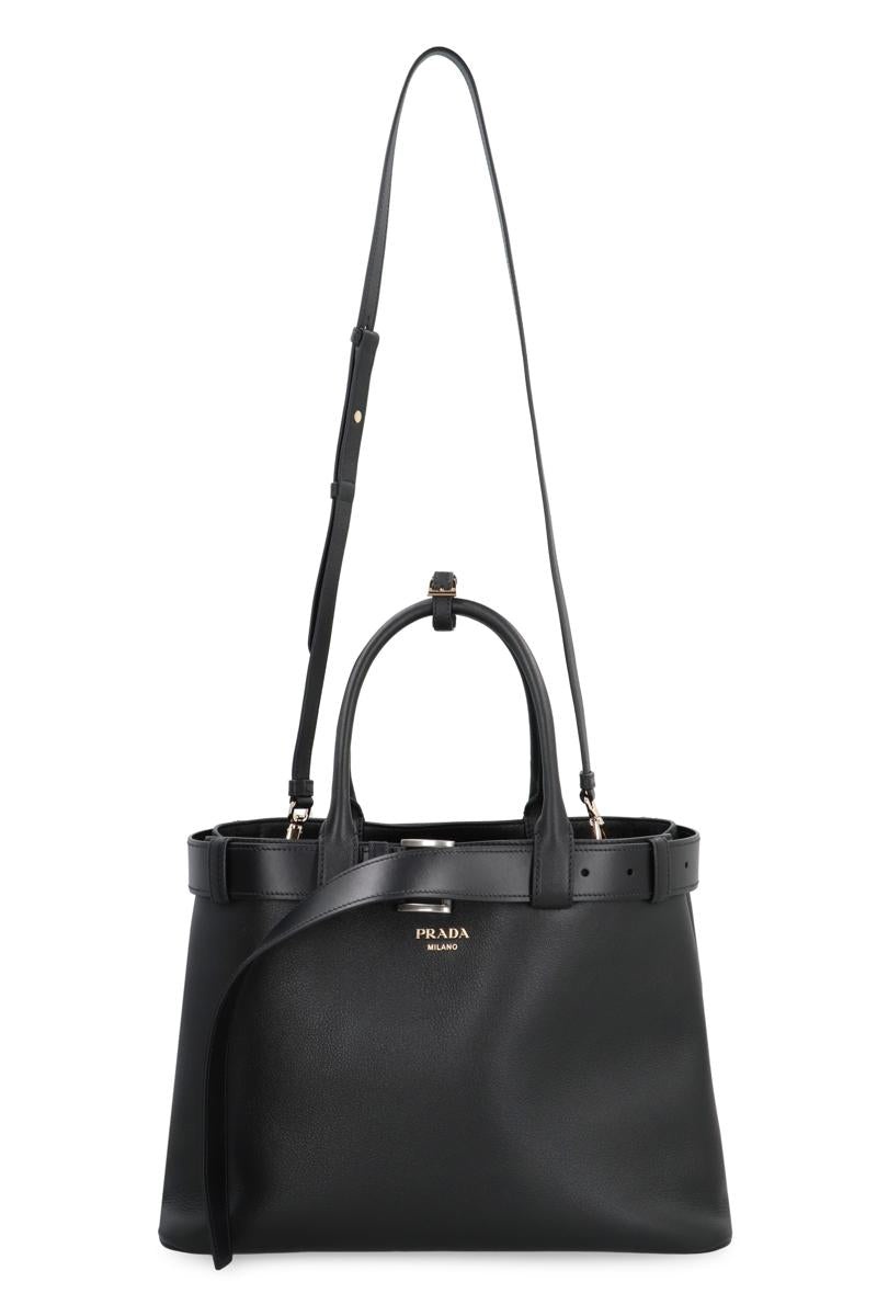 PRADA PRADA BUCKLE LEATHER BAG - 5