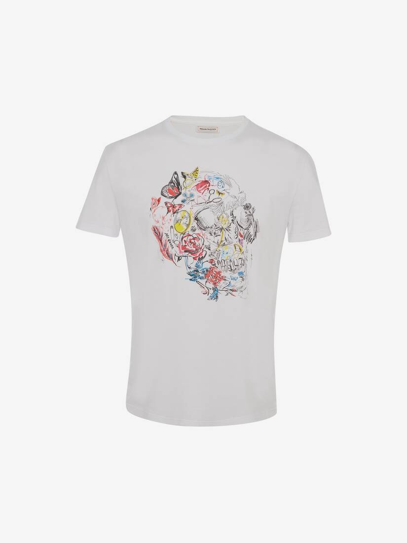 Doodle Skull T-shirt in White/multicolour - 1