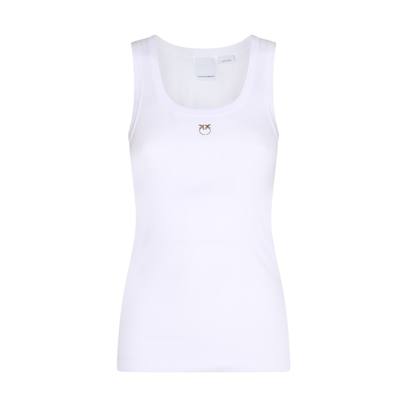 Tシャツ・カットソー PINKO Women Tops 104915A2H0Z05 White Shirt with broderie anglaise and crystals PINKO → Shop Online