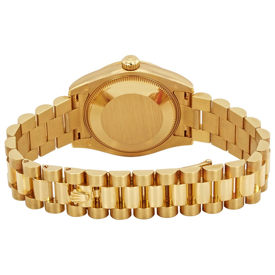 Rolex Datejust Silver Diamond Dial Automatic Ladies 18kt Yellow Gold President Watch 178278SRDP - 3