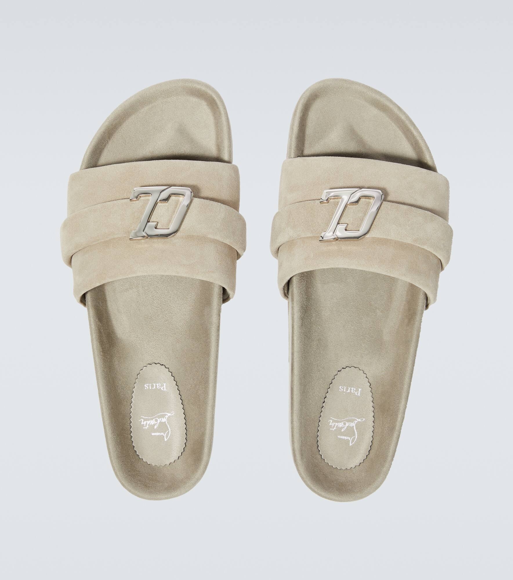 Embellished suede slides - 4