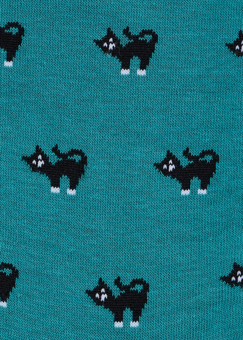 Green 'Cat' Pattern Socks 3