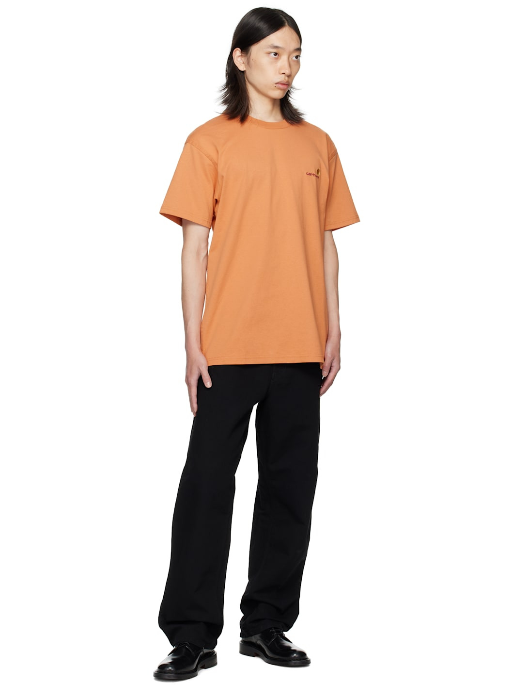 Orange S/S American Script T-shirt - 4